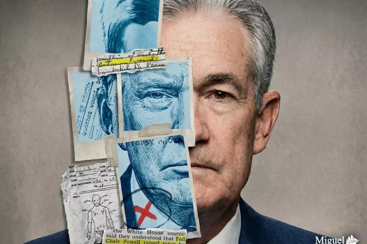 Trump & Jerome Powell diseñado por Miguel Hernández